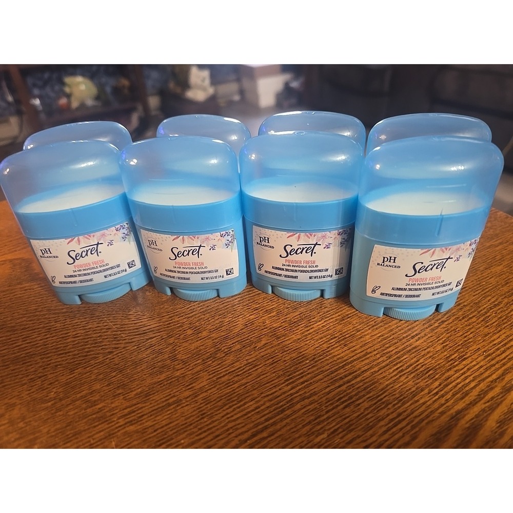 Pack of 8 Secret Solid‎ Anti-Perspirant & Deodorant Shower Powder Fresh 1.7 Oz